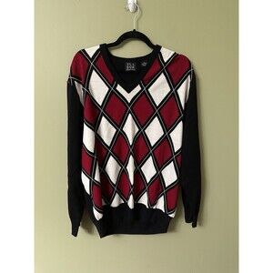 Jos A Bank‎ Sweater Sz L Mens Preppy Grandpa Merino Wool Argyle Academia Knit